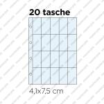 10 Inserti  PER LA RACCOLTA DI FIGURINE - 20 tasche formato 4,1 x 7,5 cm